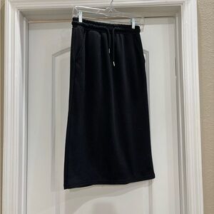 SHEIN Sweatpant Style Black Midi Skirt